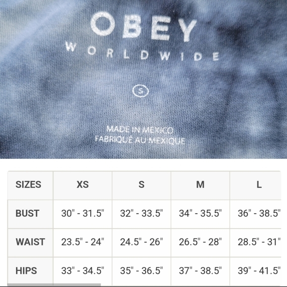 Obey Mira Rosa Cobalt Tie Dye T-Shirt. EUC! Sold Out! Size small - Picture 4 of 8